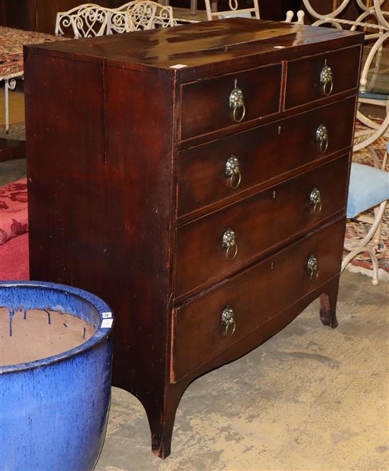 A George IV mahogany chest of drawers, W.107cm, D.50cm, H.107cm